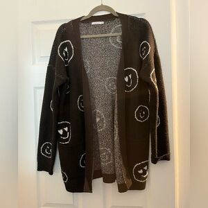 Staccato Brown Smiley Face Cardigan